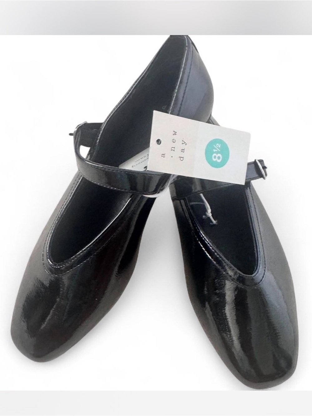A new day Black Patent Mary Jane Flats size 11